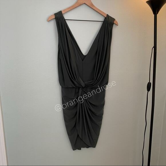 NEW MISA Los Angeles Sexy Green Ruched Bodycon Mini Dress Medium - Picture 11 of 11